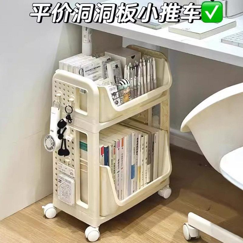 宿舍小推车置物架落地可移动多层桌下收纳层架学生寝室书包零食架