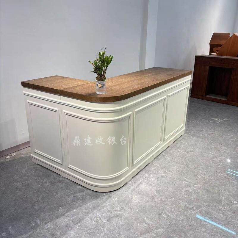L型简约烤漆收银柜台服装店吧台店铺小型柜台奶茶店前台公司接待