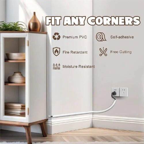 YLS-2Pcs Wall Cord Hider 118 Inch, Self Adhesive Cable
