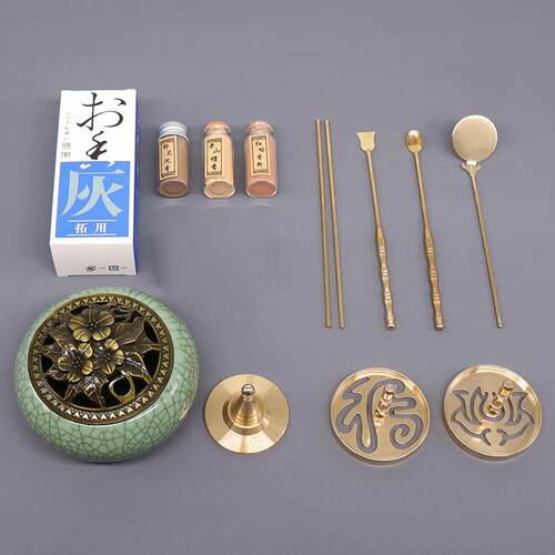 高档双香篆香用套装入门香家用纯黄铜用道品工具沉粉檀香打拓具熏