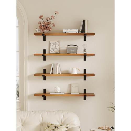 墙上物架实木ZW01书字架隔板墙壁架花复置古一搁板客厅厨房壁挂收