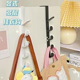 竖排门后挂钩免打孔墙上挂衣架壁挂强力无痕收纳衣钩宿舍门后挂钩