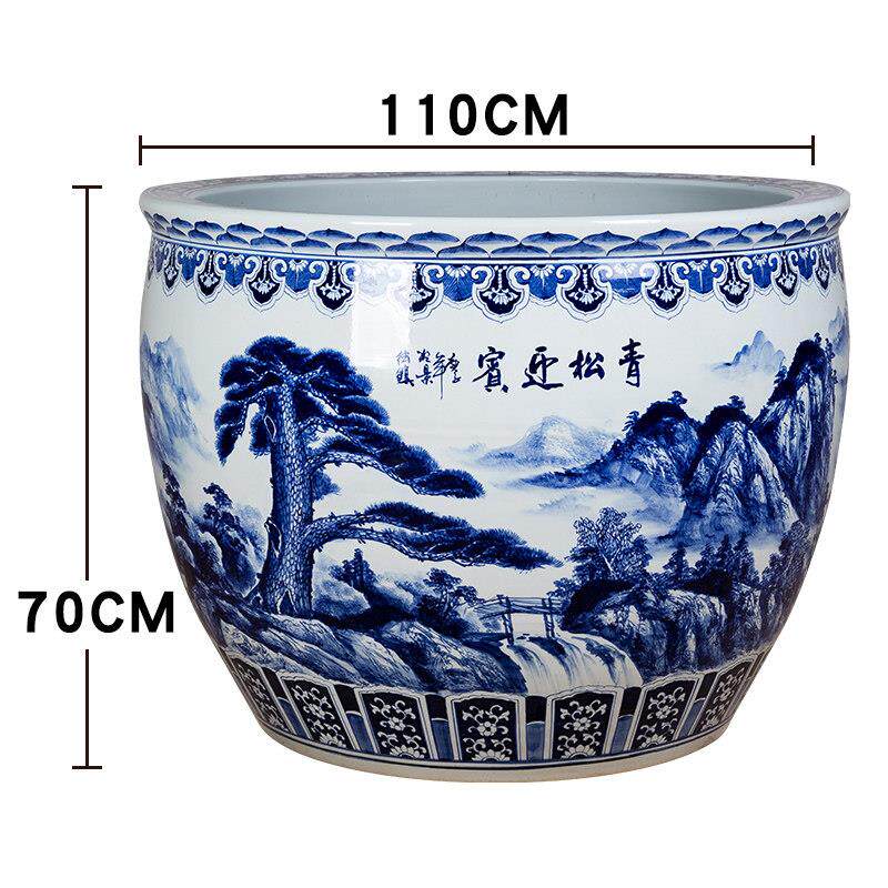 陶瓷大缸手绘青花瓷种树盆金鱼乌龟睡莲荷花缸特大号庭院门海水缸