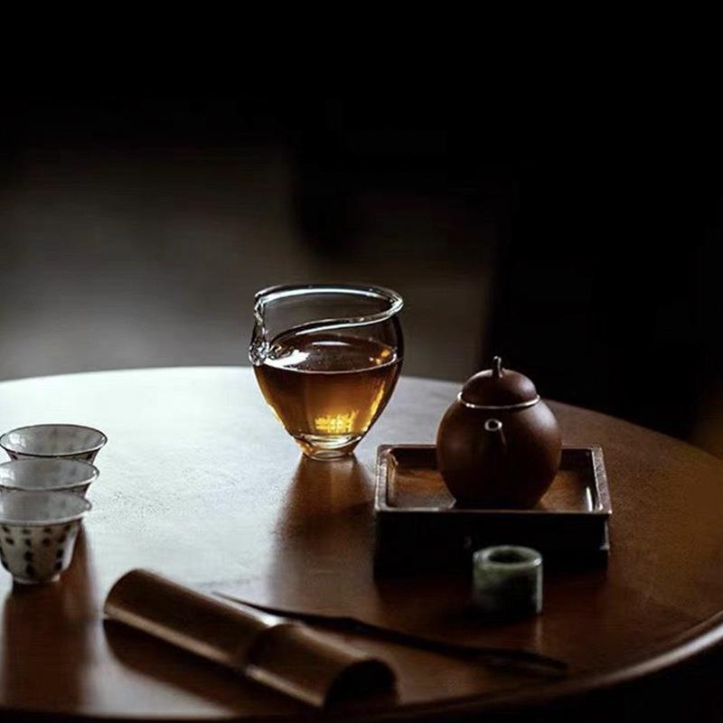 宜室茶话手工玻璃公道杯茶海小壶茶具分茶器高硼硅耐热手抓公道杯图片