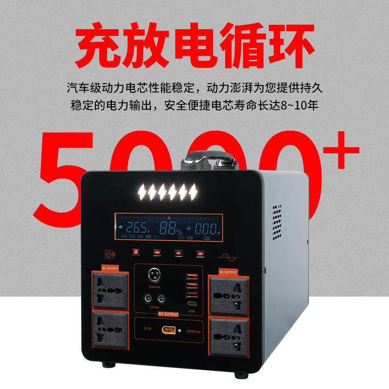欧规美规户外电源大容量便携式摆摊房车自驾游露营用储能储能电源