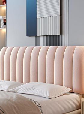 2024加厚床新头罩AL100568软包靠背全包简单大方防撞防尘皮款木床