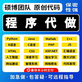 程序代编python代跑C语言java代写深度学习图像识别matlab定制