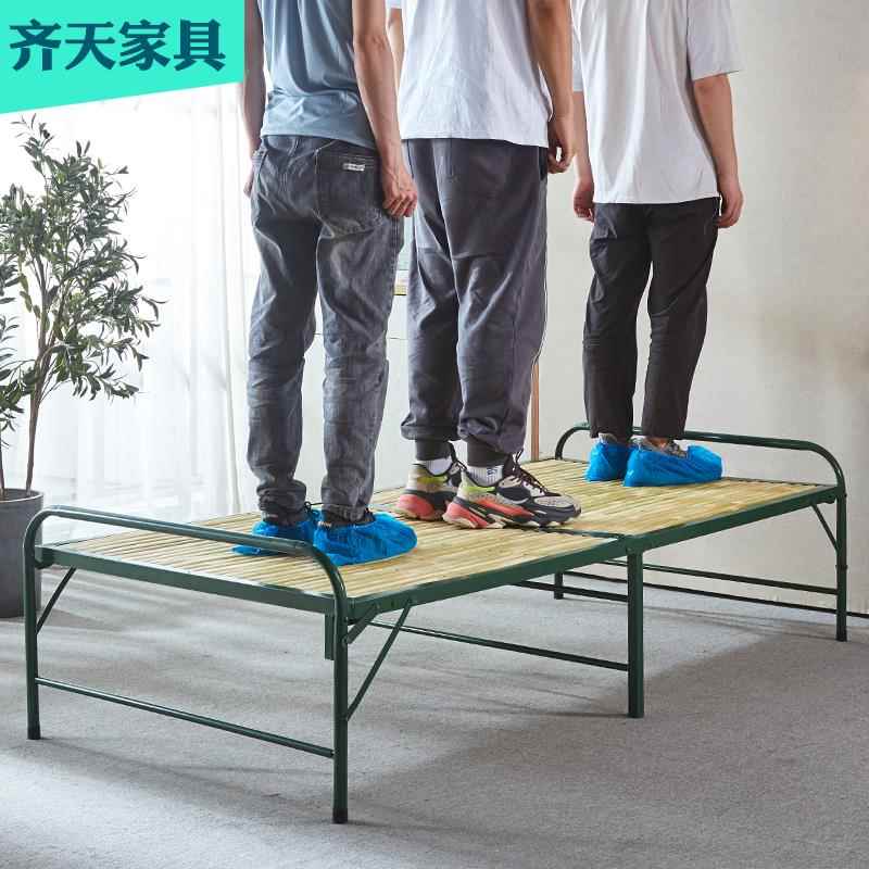 竹竹条板床折叠单人床无品牌/简.米易加固出租屋床家用午休床工可