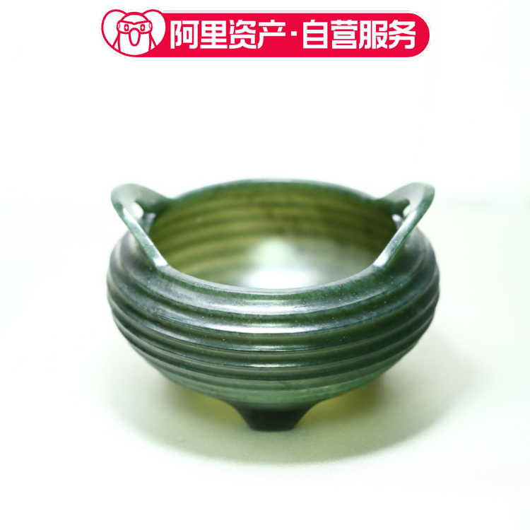 和田玉青玉  琴炉   蒋宏利和田玉茶具  宣德炉 玉香炉 线香炉