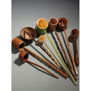 竹勺子长柄分茶勺打酒器舀茶勺竹子水瓢日式舀水勺竹勺茶道配件