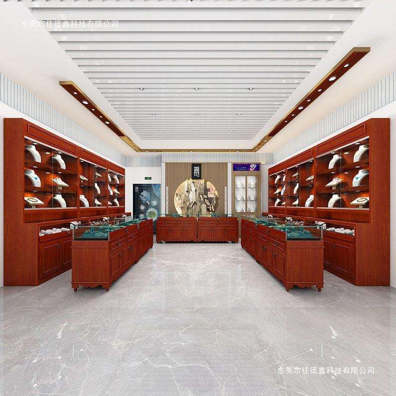 实木珠宝展示柜饰品首饰柜翡翠玉器透明玻璃展柜商用古玩陈列柜台