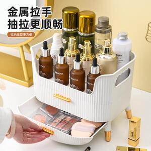 化妆品收纳盒高级感大容量防尘梳妆台护肤品置物架口红面膜展示架