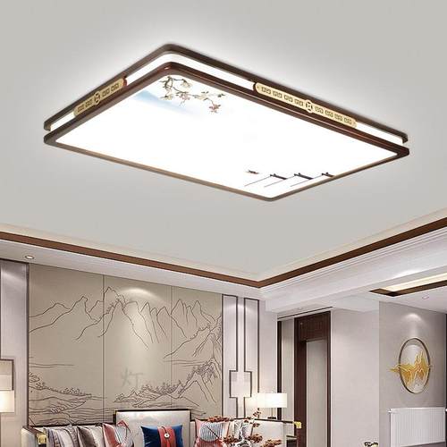 新式吸顶实木客厅灯ed长方形高档中国风灯全铜l主中卧室灯QSR具20