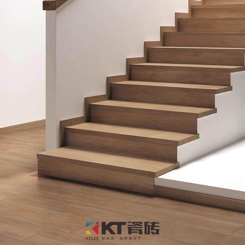 楼梯踏步瓷砖仿古木纹瓷砖自建别墅300X1200台阶专用耐磨踏步砖
