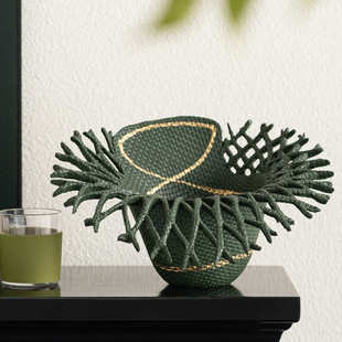 艺贝子北欧风直筒皮革花瓶客厅轻奢高级编织装饰品花器软装摆件