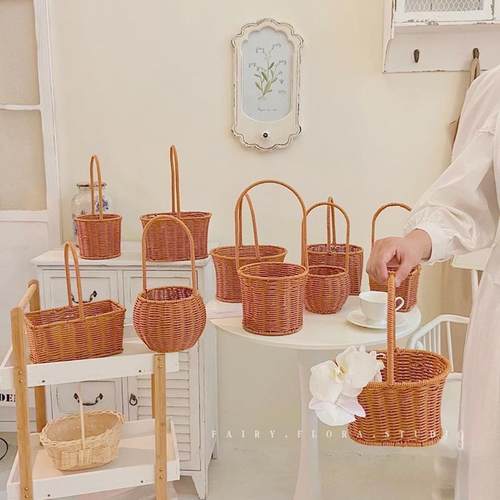 小红帽的可爱篮子柳编春游小篮子编织竹篮海