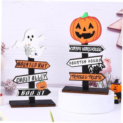 Halloween pumpkin letters wooden decoration ghost table 万圣