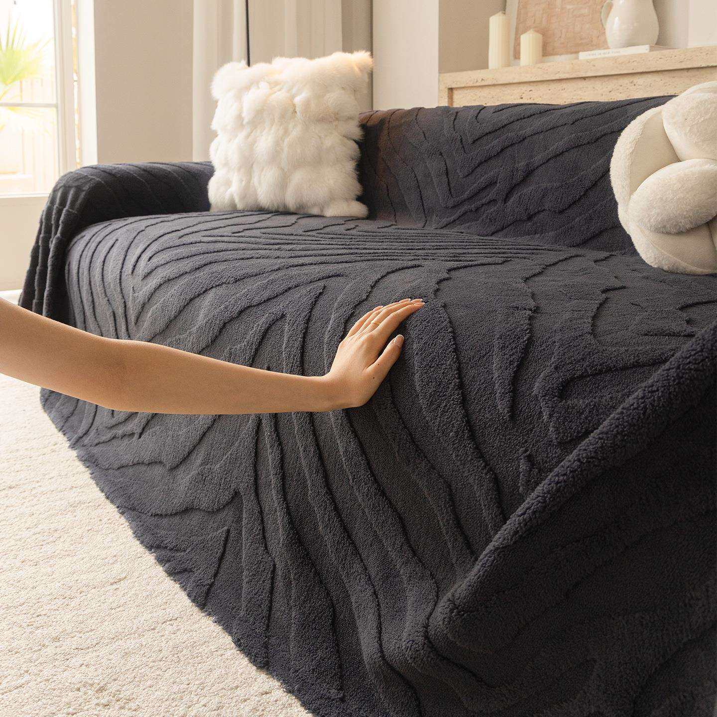 简约风亲肤加厚舒棉绒沙发巾2025新款秋冬款沙发套罩沙发毯盖布巾