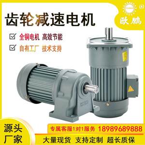 欧鹏齿轮减速电机立式三相380V异步变频可逆小型卧式220v调速马达
