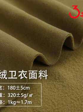 现货世博绒32s抓绒卫衣面料针织绒布毛圈布磨毛抓毛绒底拉绒卫衣