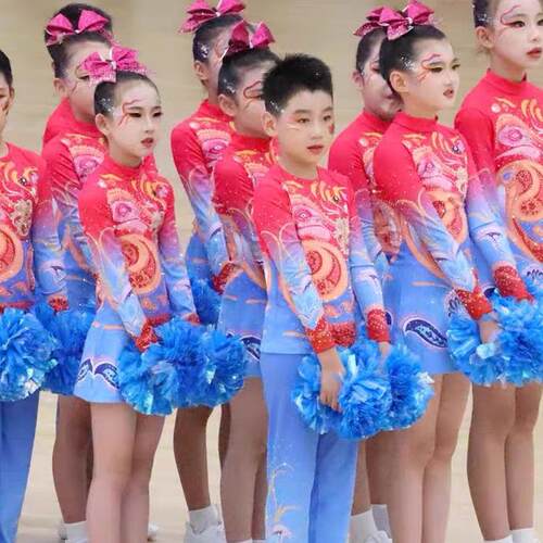儿童运动会服装健身体操健美操演出服啦啦操比赛服装啦啦队服新款