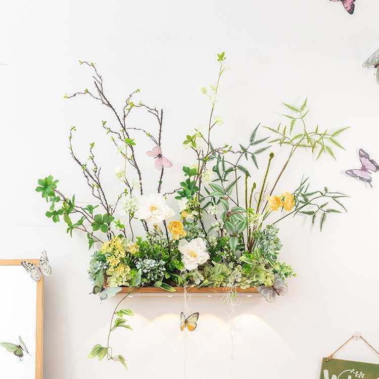 塔安阿楹 法式阳台墙面装饰绿植床尾墙上仿真花民宿挂件灯画,家居饰品,仿真花/假花,淘宝优惠券,粉丝福利购,淘宝优惠卷