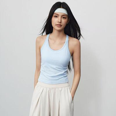 3 Seamless Racerback Crop Tank Women Knit Tops Padding