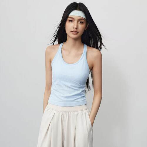 3 Seamless Racerback Crop Tank Women Knit Tops Padding