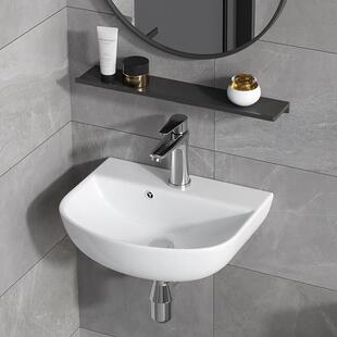 迷你挂墙式 孔洗脸盆 洗手盆小号尺寸陶瓷材质含镜子单孔龙头开