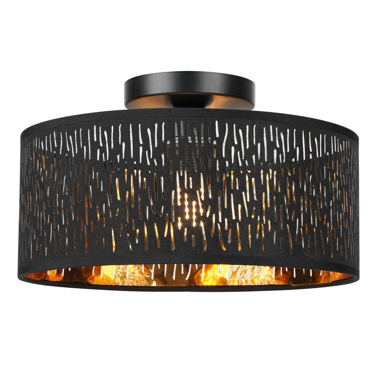 30cm布艺吸顶灯艺吸顶灯金属外中山金黑热销竖镂空布内纹