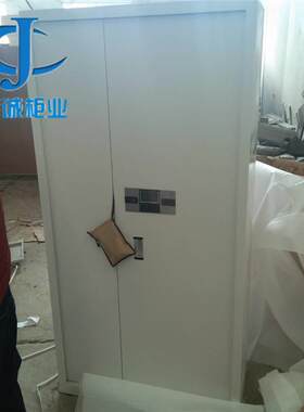 河北军诚电子密码柜办公柜带锁钢制指纹密码双节保密柜