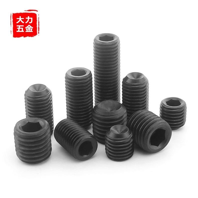 1/4-20牙 1/4-28牙 12.9级美制无头机米螺丝英制紧定螺钉凹端顶丝