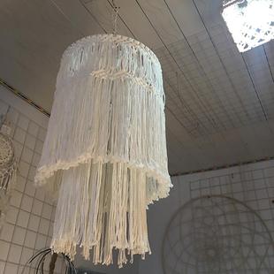 北欧餐厅吊灯灯具配件客厅大号灯罩棉线编织不带电线个性led灯罩