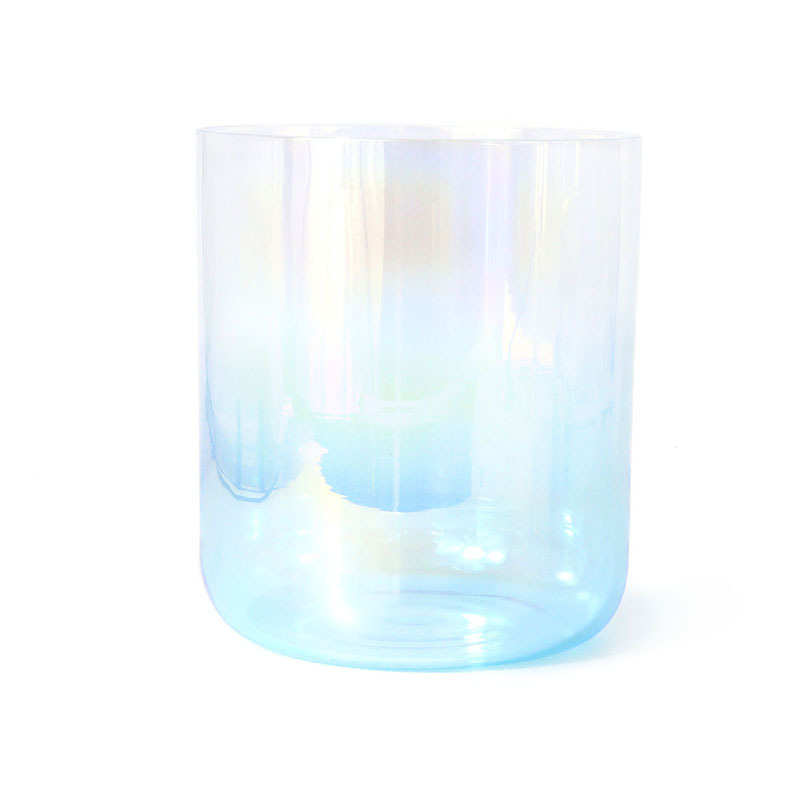 蓝色渐变水晶歌唱碗水晶钵颂钵音乐碗瑜伽音疗打击乐器