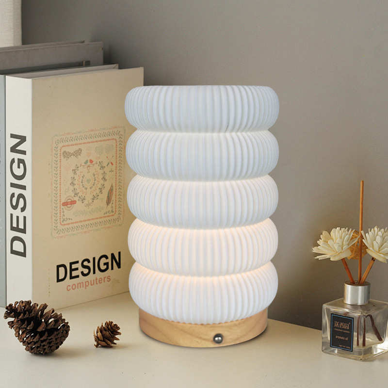 定制法式复古奶油甜甜圈台灯主卧室氛围灯创意小夜灯浪漫床头柜灯