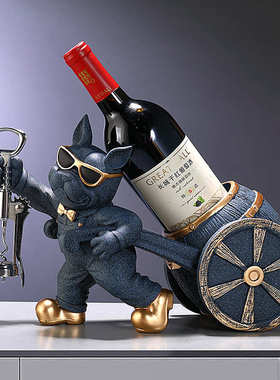 红酒架狗狗摆件轻奢高档创意客厅家居玄关电视柜酒柜玻璃柜装饰品