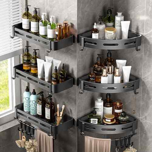 Bathroom Shelves Kitchen Wall Shelf Shower Storage Rack挂架