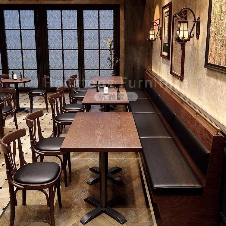 复古酒馆清吧卡座沙发西餐厅咖啡厅定制卡座酒吧音乐餐吧商用桌椅