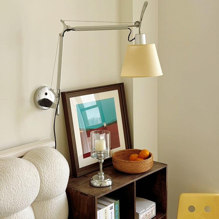 中古意大利摇臂伸缩设计师客厅书房卧室床头阅读壁灯氛围
