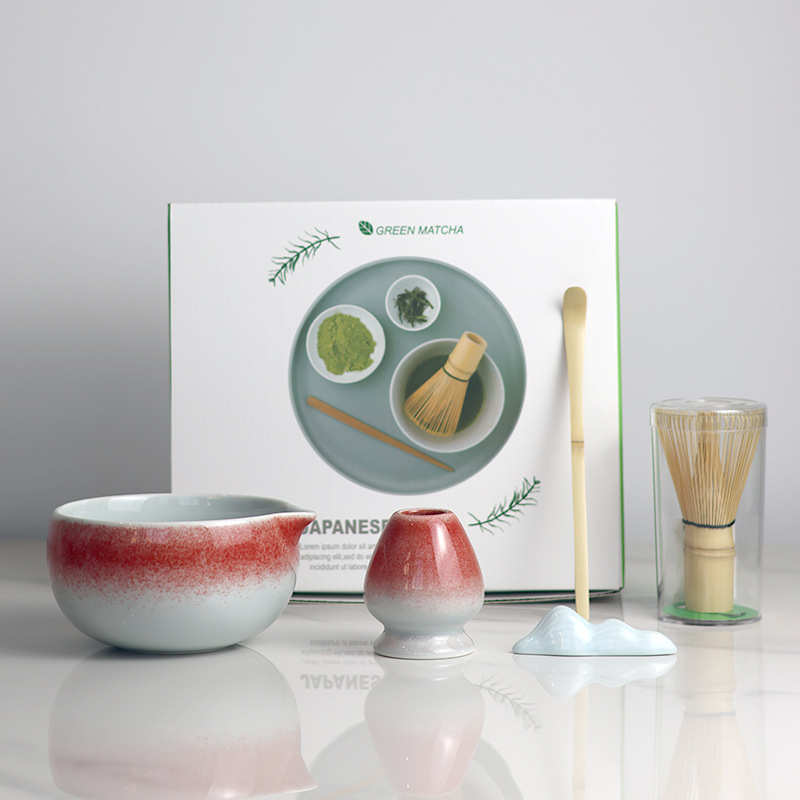 陶瓷茶具配件抹茶碗五件套装创意手工点茶工具茶筅尖嘴抹茶碗