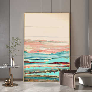 入户玄关画竖版大海抽象艺术画样板房客厅墙面装饰挂画大气免打孔