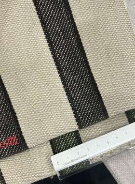 门幅280cm竖条定高橘色条纹绿色条纹咖色复古中古风格条纹窗帘布