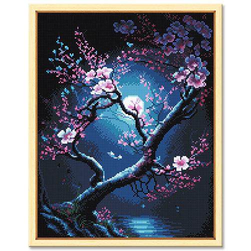 钻石画带框满钻手工钻石画现代简约家居装饰实木框钻石画