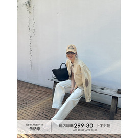 yangle_复古夹克女短款2024春季气质宽松春装小个子休闲外套