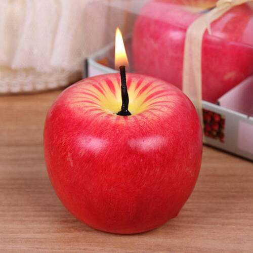 Christmas Red Apple Shape Fruit Christmas Eve wax candle