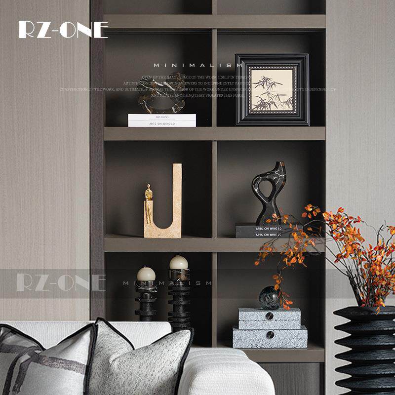 匠十三 现代轻奢大理石软装饰品客厅电视柜高级感侘寂中古摆件