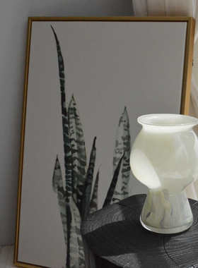 简约高级感中古花瓶奶油风高脚花瓶家居软装商品高级感插花器摆件