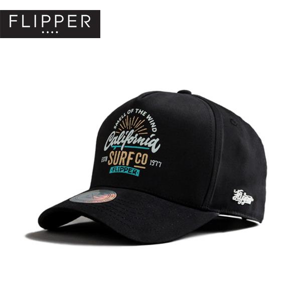 韩国进口Flipper黑色硬顶棒球帽印花加州百搭男女弯檐帽子鸭舌帽