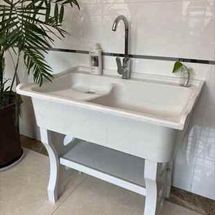 石石洗衣家用一搓英衣板庭院482阳台盆池水大理石搓板洗手台体盆