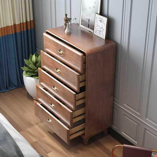 新中式五客纳斗柜全实木玄关wd101-5五抽屉美式卧室收五斗橱储厅